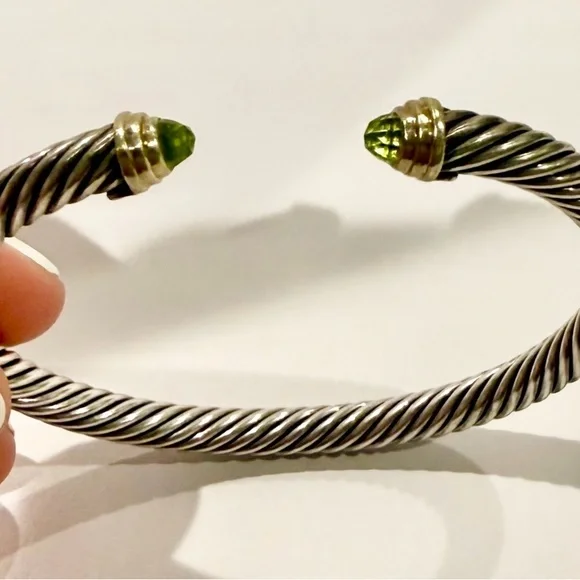 David Yurman Cable Bracelet with Peridot & 14k Yellow Gold, 5mm - Picture 8 of 8